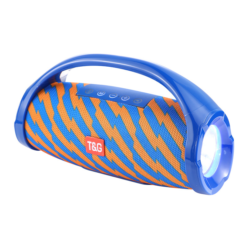 Portable Waterproof Bluetooth Speaker with Flashlight - Blue and Yellow